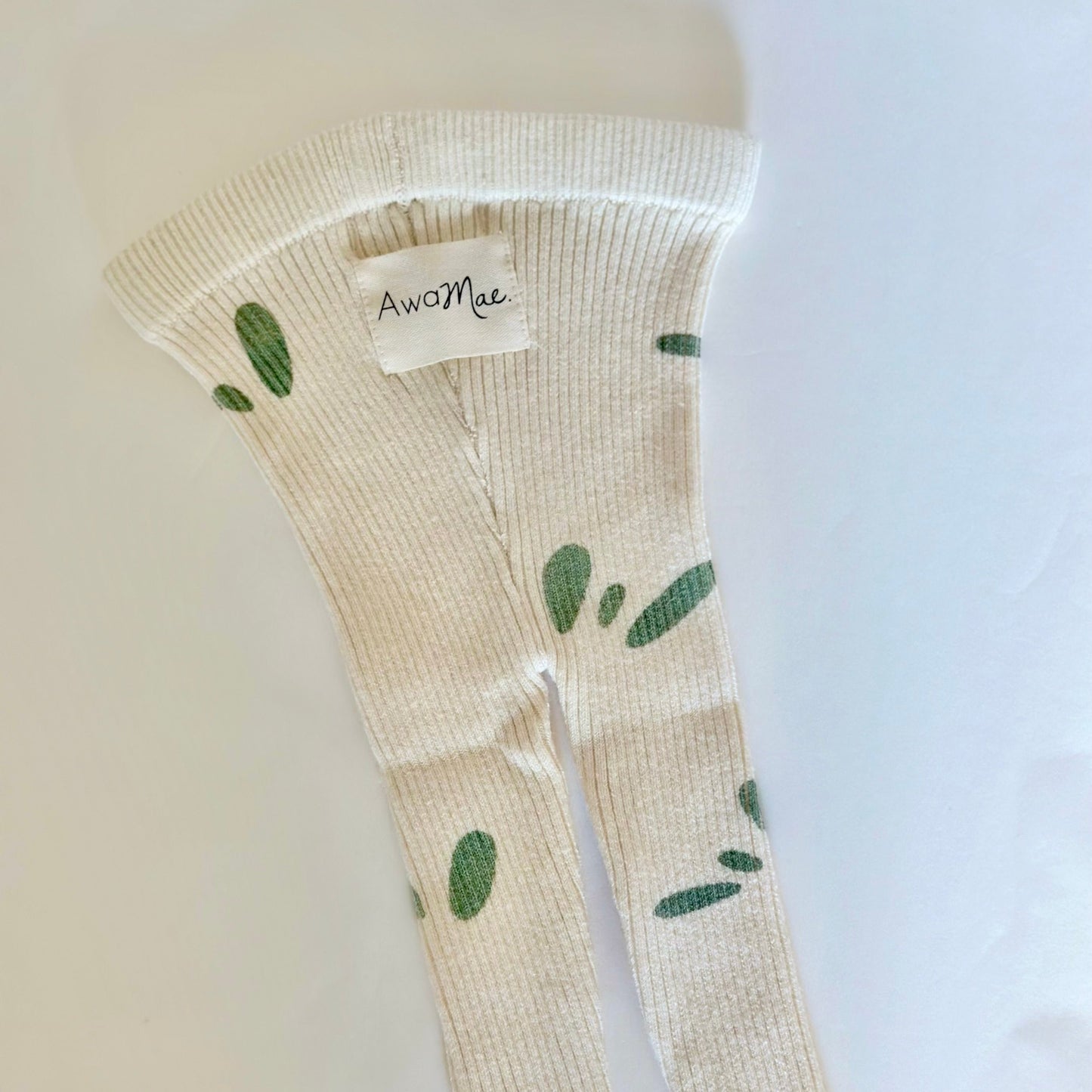 Basics ribbed knit leggings- Forest - AwaMae