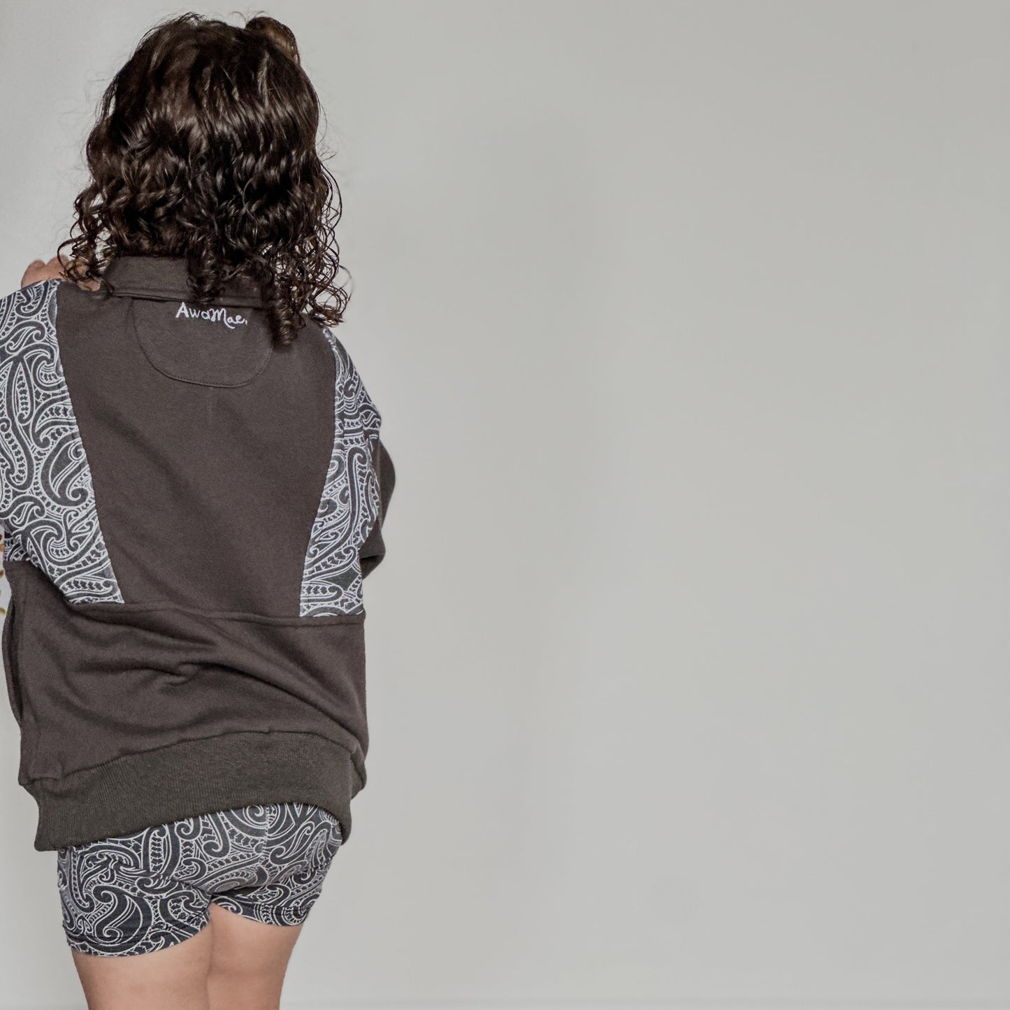 The wolf- Half zip Jumper- childrens - Dark steel