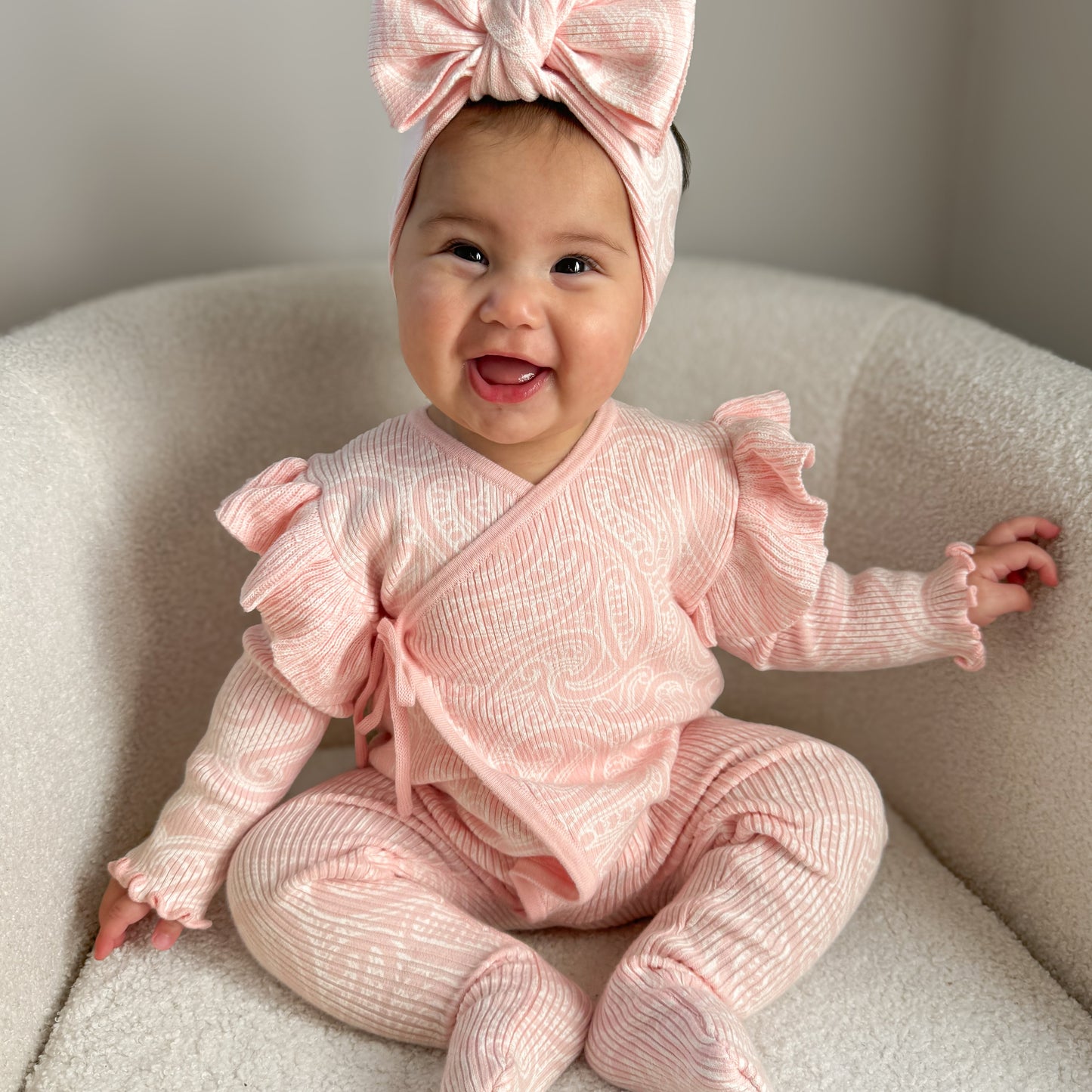 Basics ribbed knit Onesie- The wolf- Ballerina