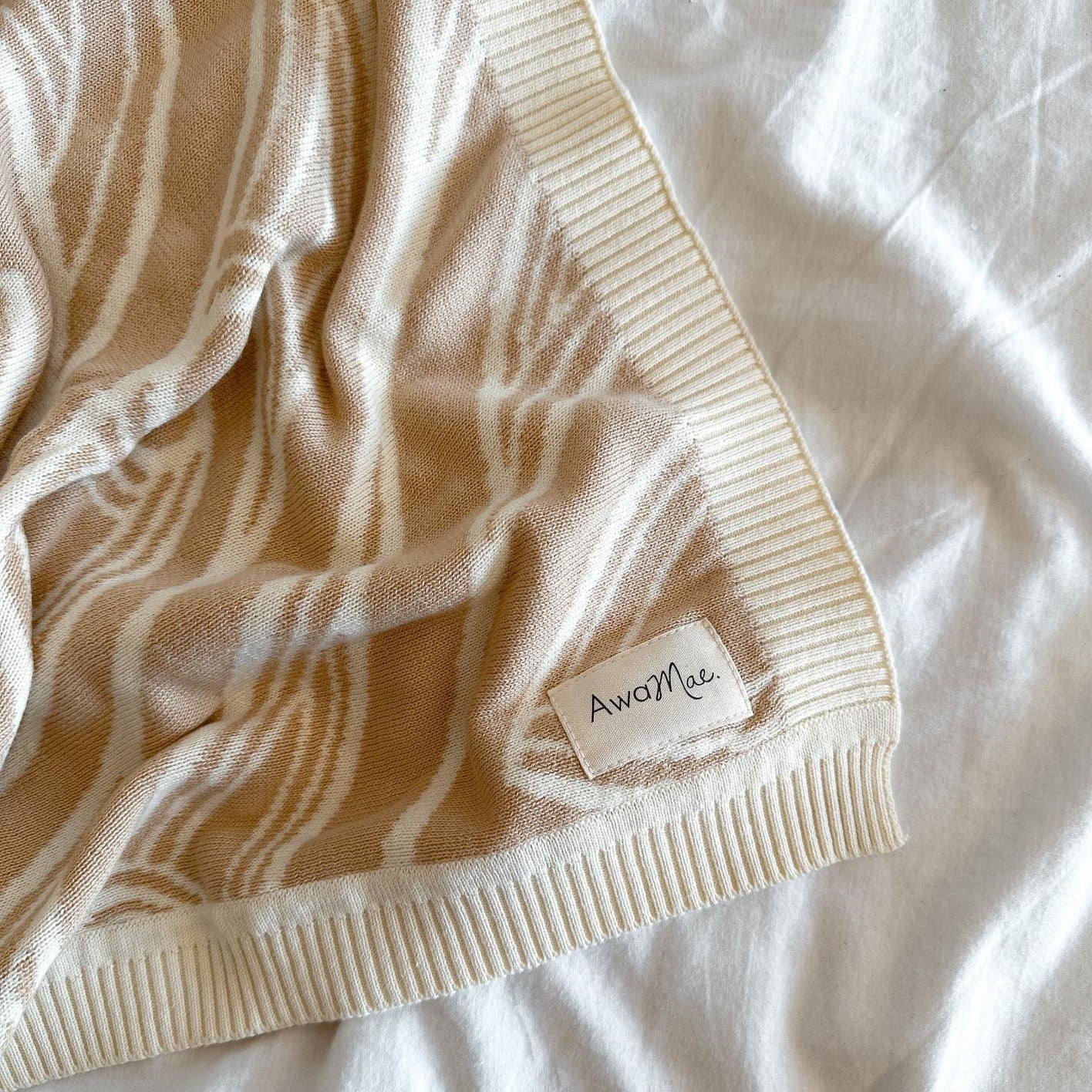PREORDER -Te aroha o te mātua - The love of a parent- Knitted pēpi blanket- Cream/beige - PREORDER - AwaMae