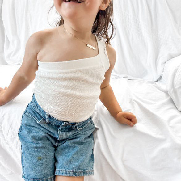 Basics knit One sleeve bodysuit- oat milk - AwaMae