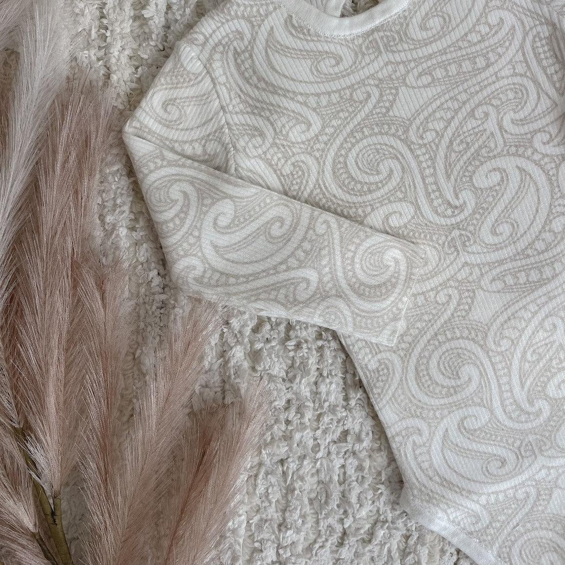 Basics ribbed knit bodysuit- The wolf- oat milk - AwaMae