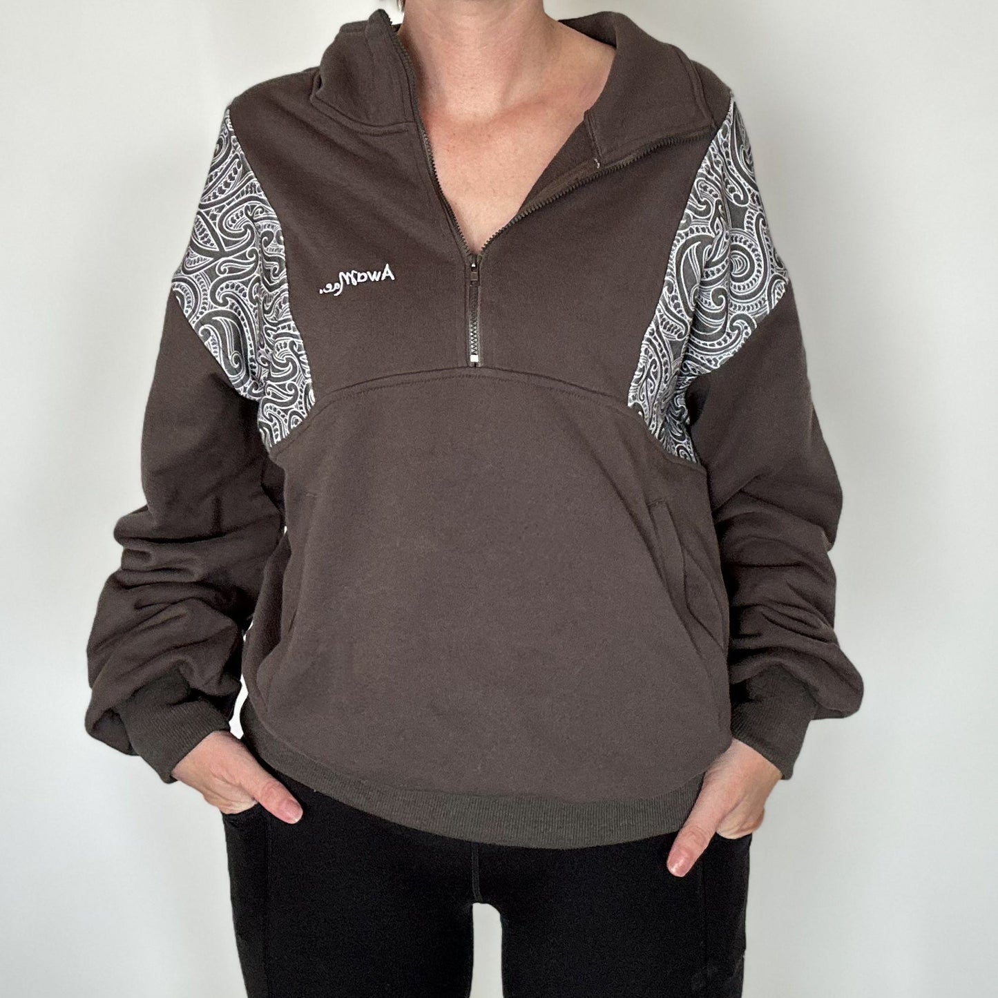 The wolf- Half zip Jumper- Adults - Dark steel