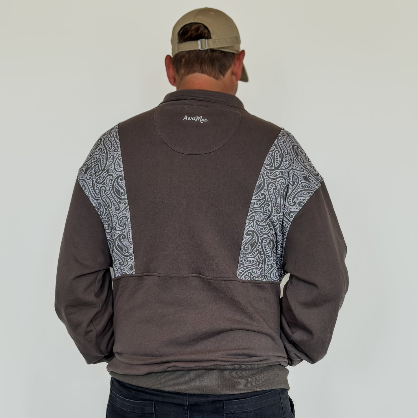 The wolf- Half zip Jumper- Adults - Dark steel