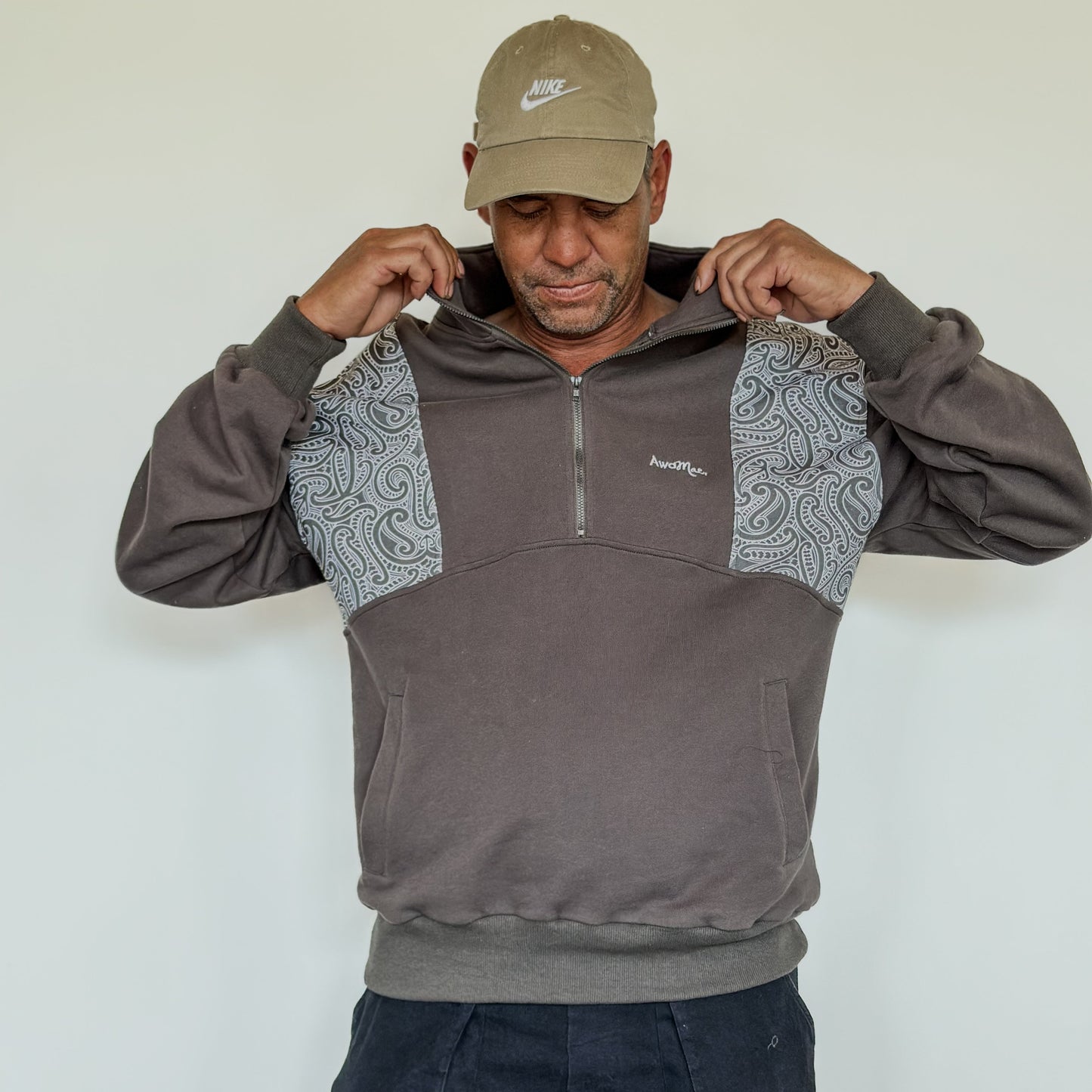 The wolf- Half zip Jumper- Adults - Dark steel
