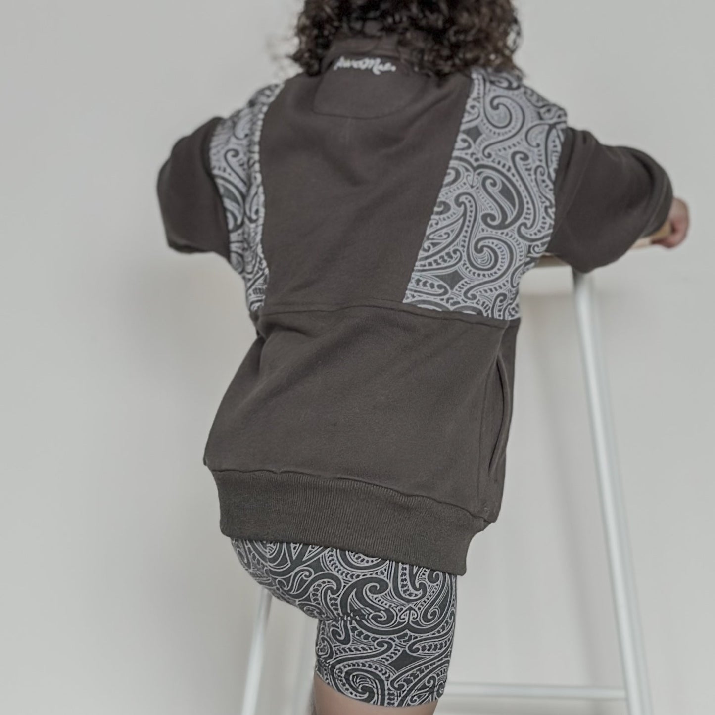 The wolf- Half zip Jumper- childrens - Dark steel