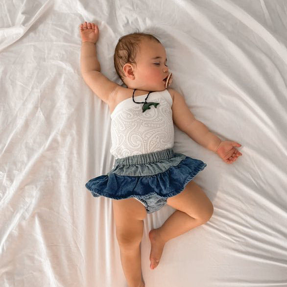 Basics knit One sleeve bodysuit- oat milk - AwaMae