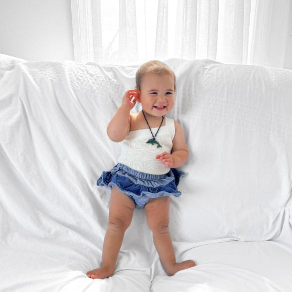 Basics knit One sleeve bodysuit- oat milk - AwaMae