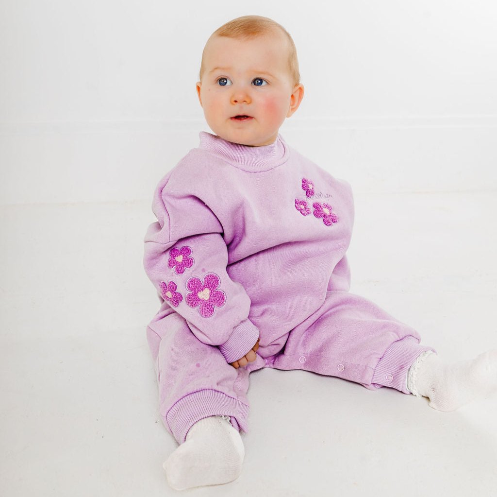 Cosy suit romper - lilac bloom - AwaMae