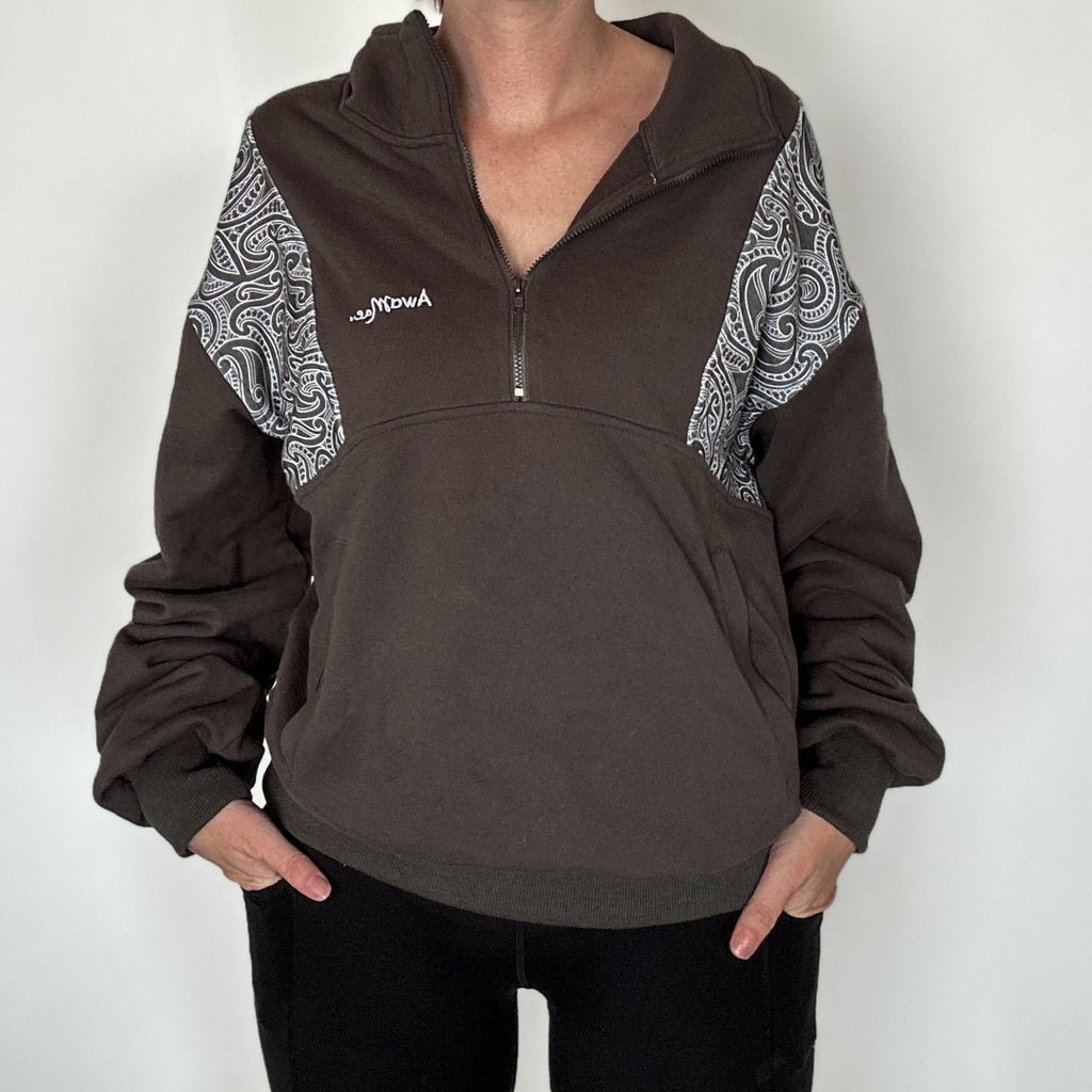 The wolf- Half zip Jumper- Adults - Dark steel