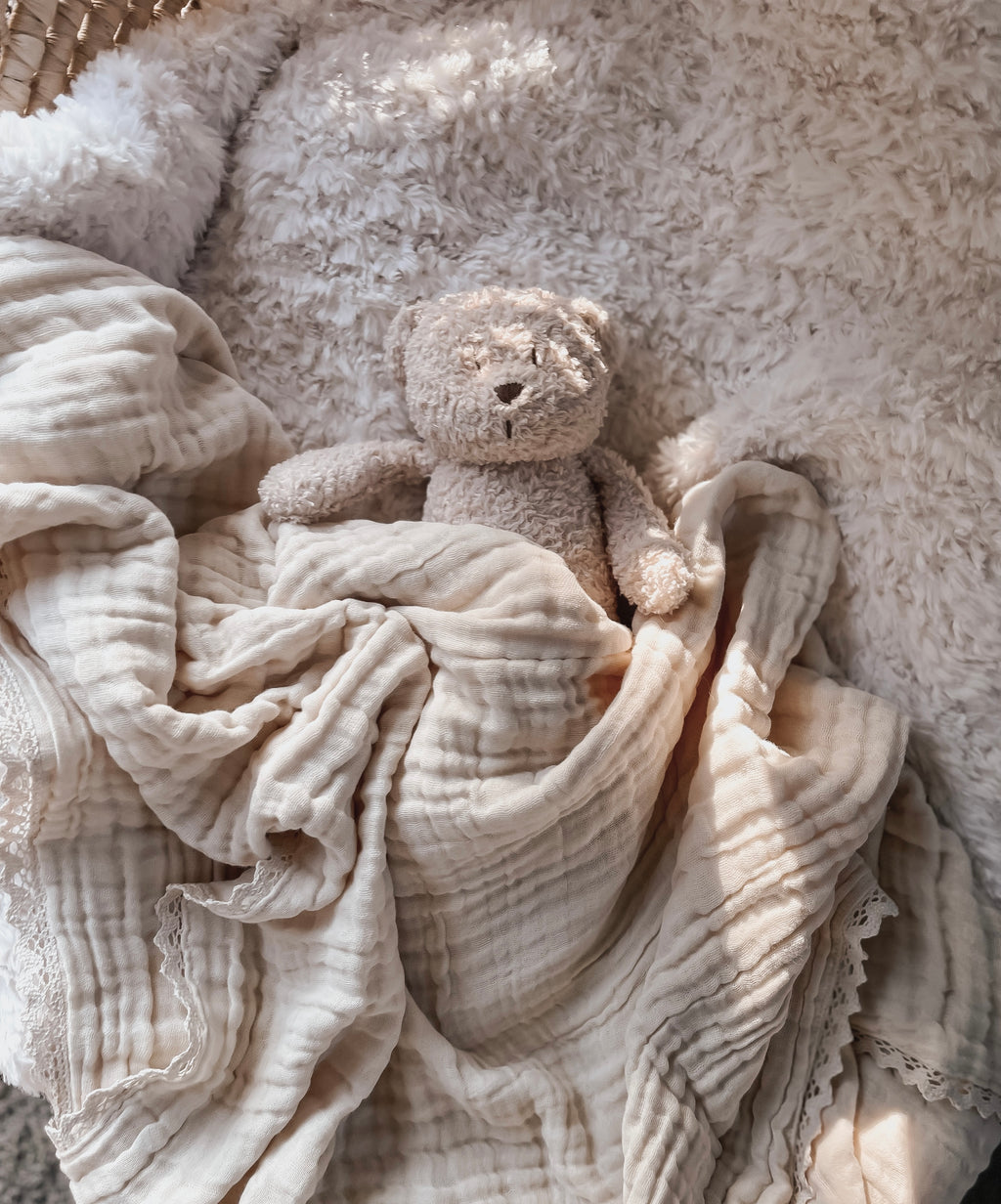 Cotton Gauze swaddle blanket - Beige- Preorder - AwaMae