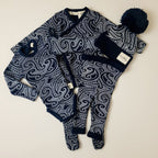 Basics ribbed knit Onesie- The wolf-  Midnight