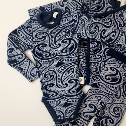 Basics ribbed knit bodysuit- The wolf- Midnight