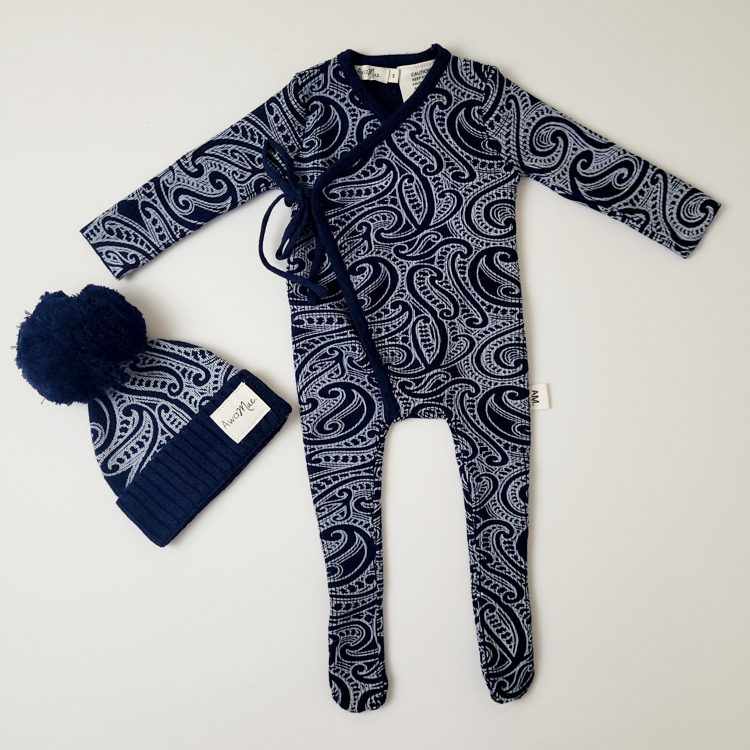 Basics ribbed knit Onesie- The wolf-  Midnight