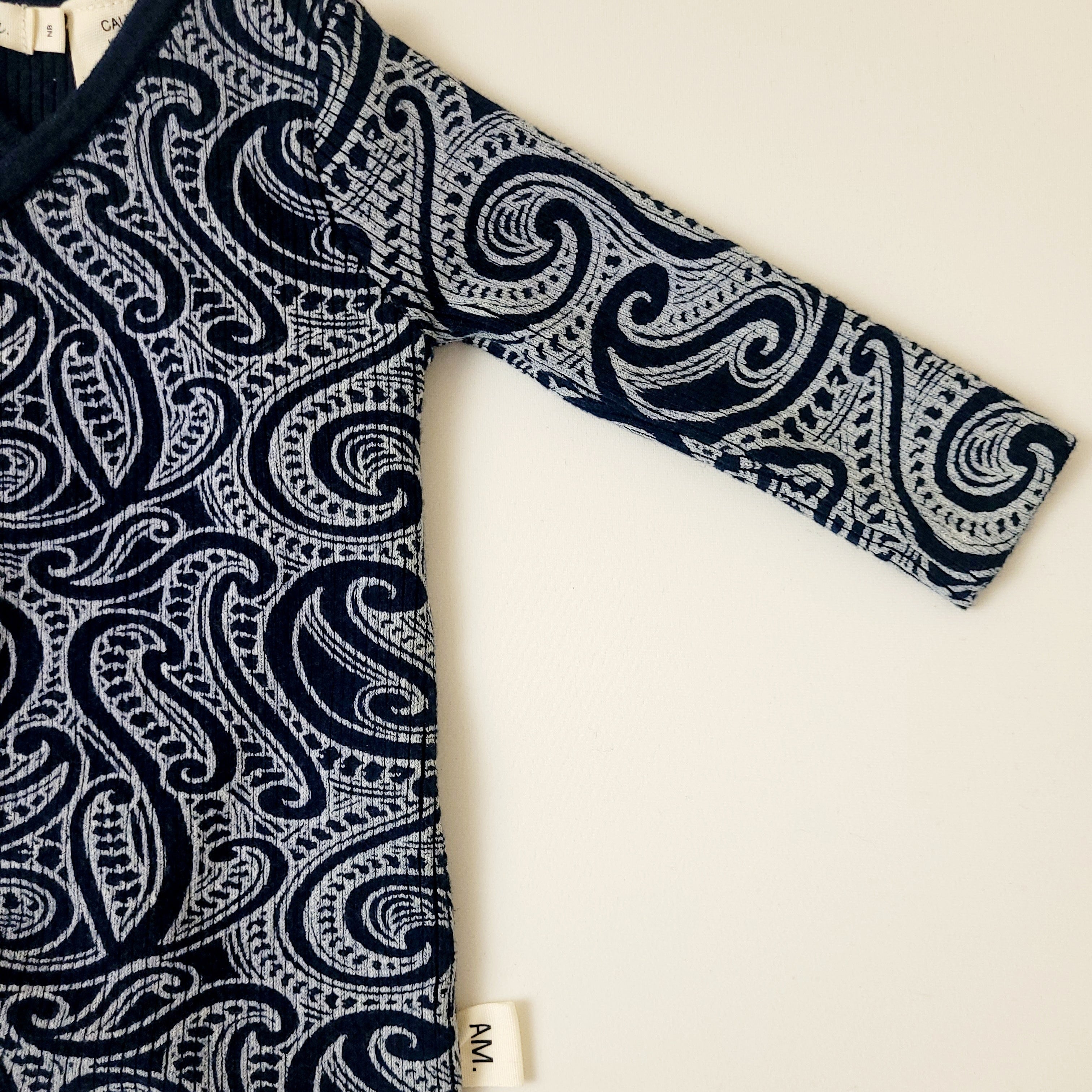 Basics ribbed knit Onesie- The wolf-  Midnight
