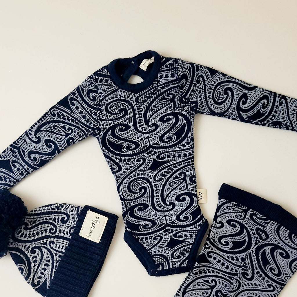 Basics ribbed knit bodysuit- The wolf- Midnight