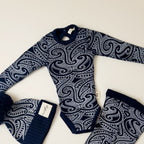 Basics ribbed knit bodysuit- The wolf- Midnight