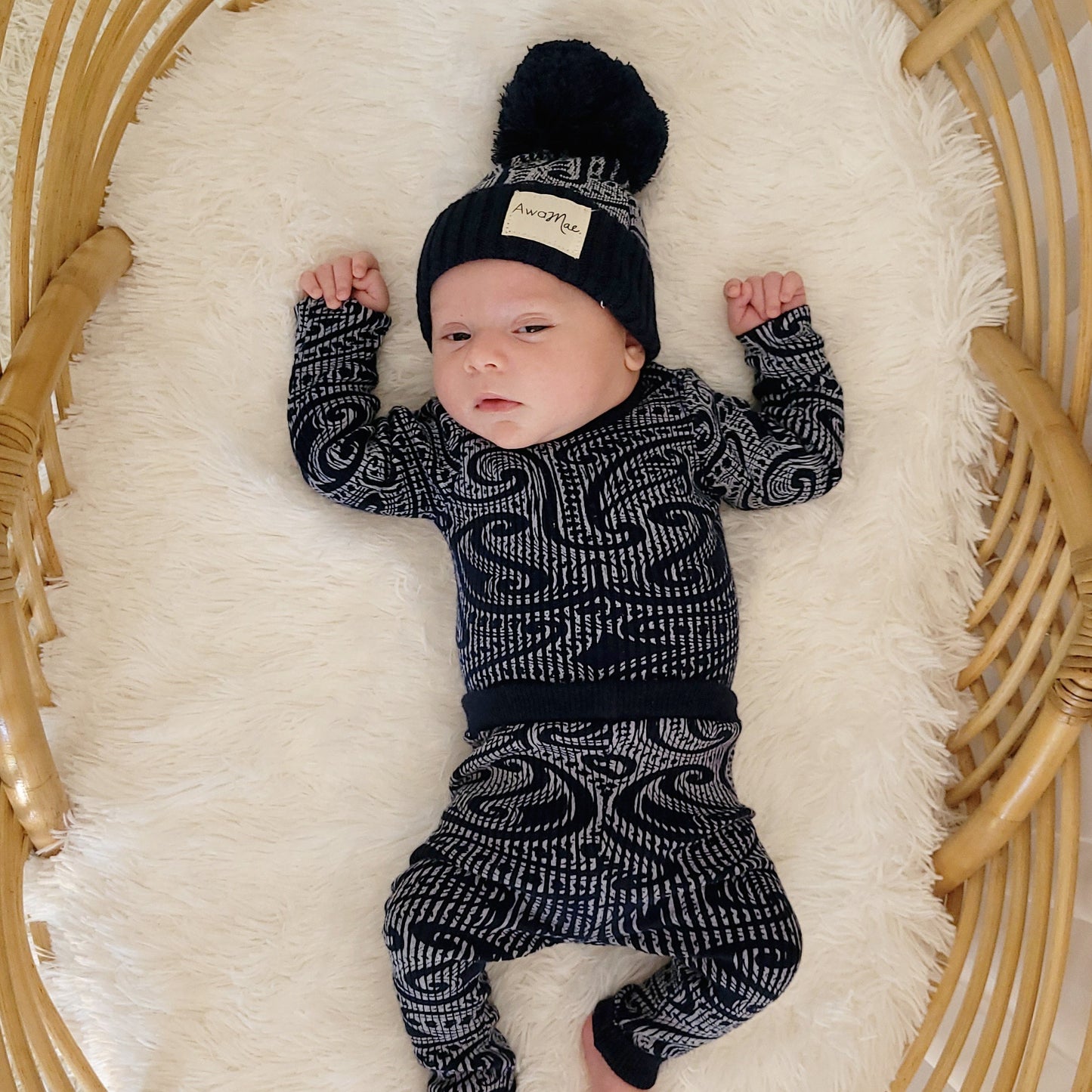 Basics ribbed knit bodysuit- The wolf- Midnight