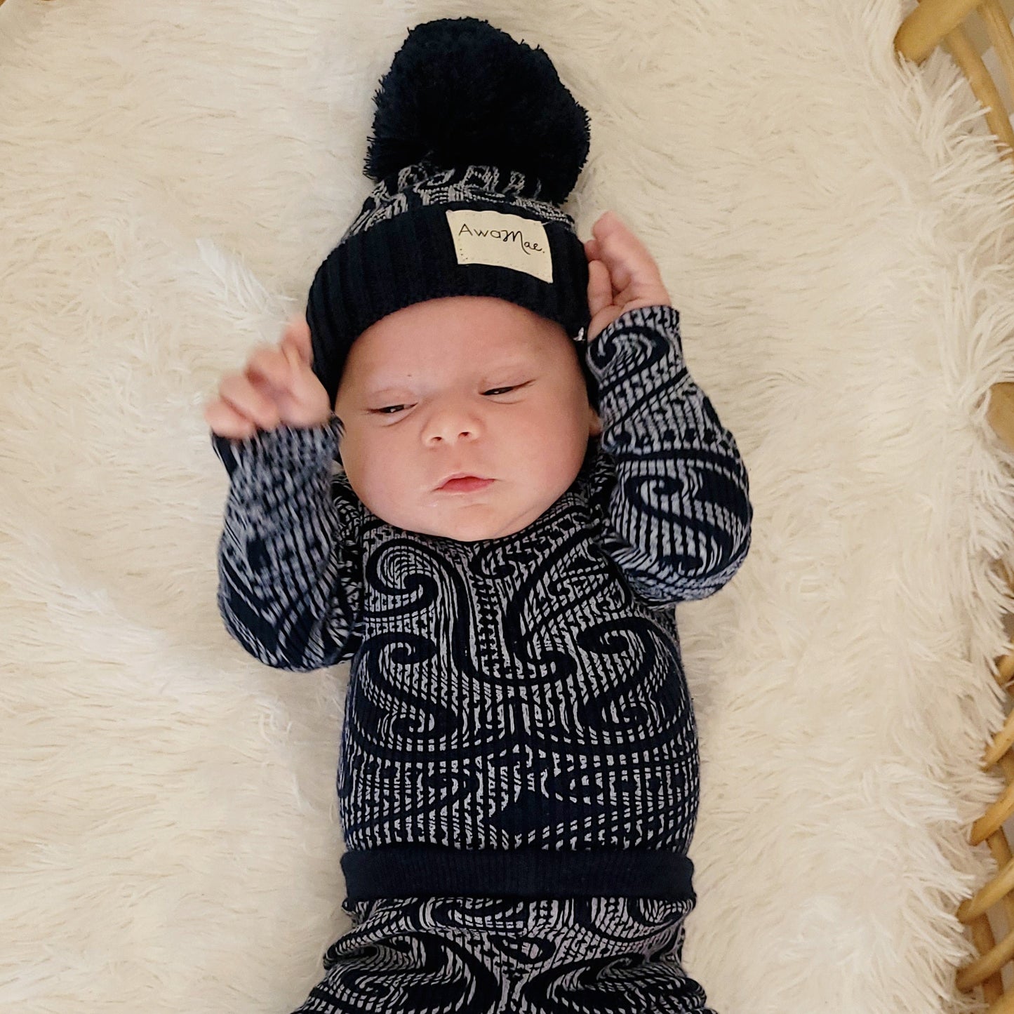 Basics ribbed knit bodysuit- The wolf- Midnight