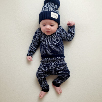 Basics ribbed knit bodysuit- The wolf- Midnight