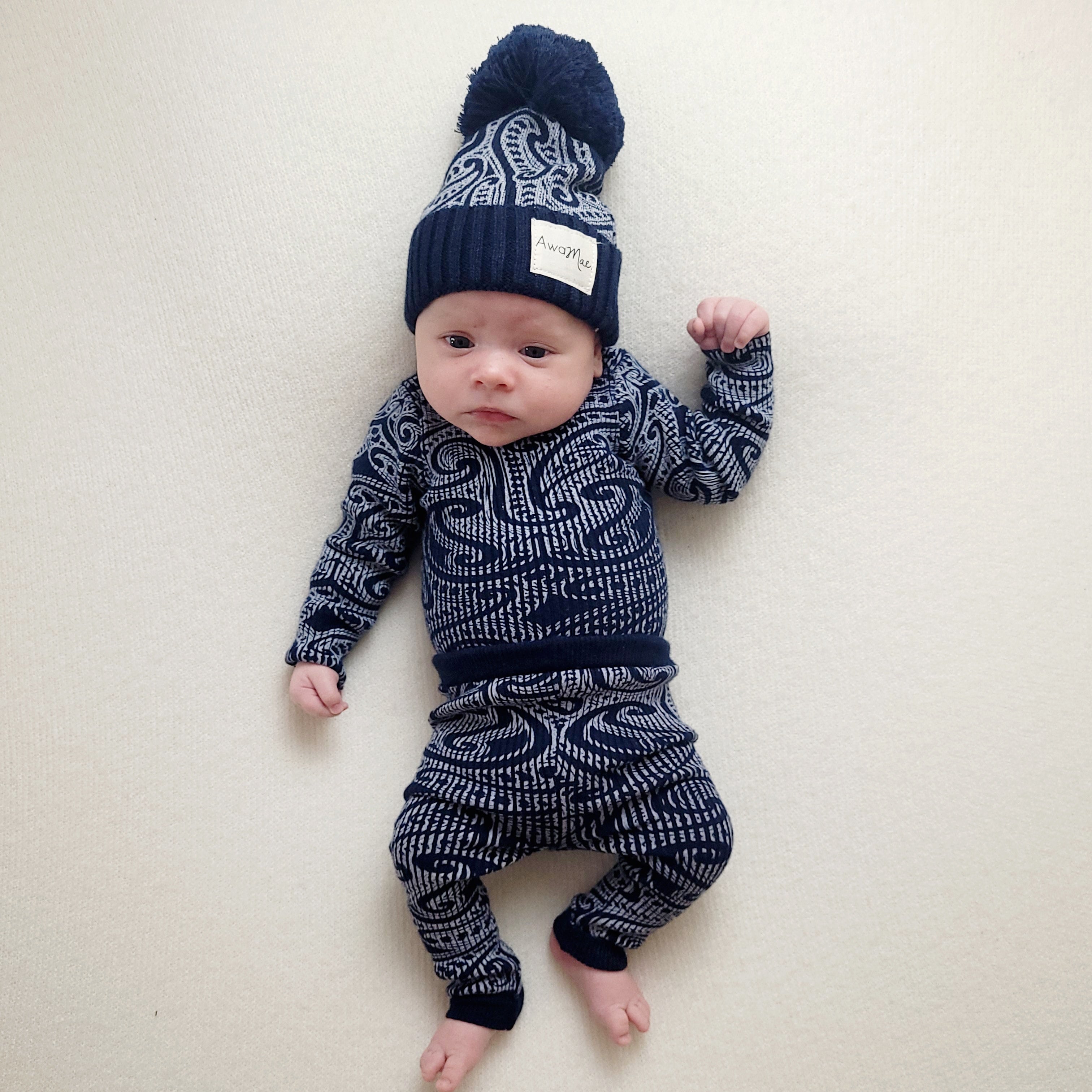 Basic ribbed knit legging - The Wolf - Midnight