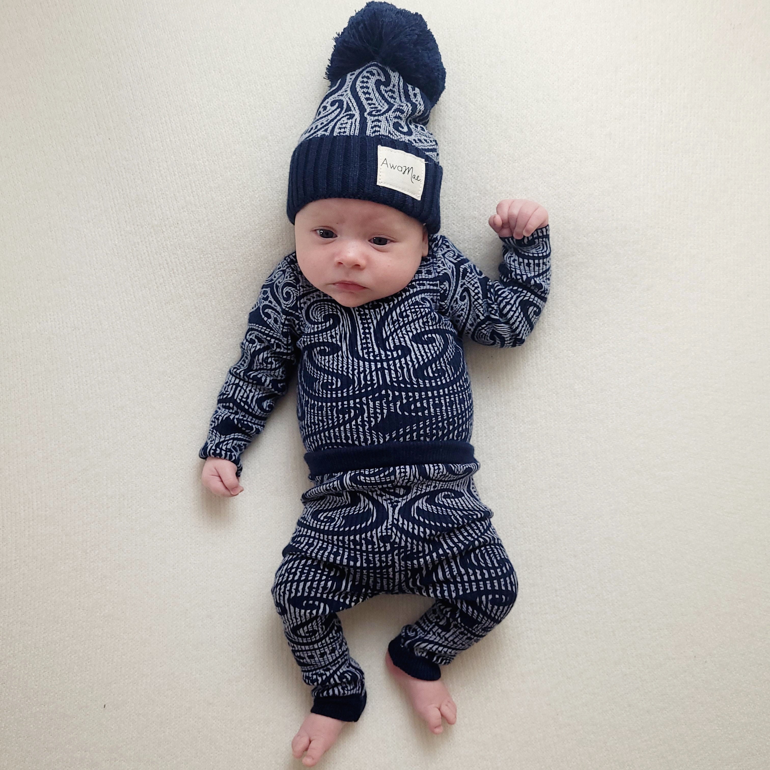 Basic ribbed knit legging - The Wolf - Midnight