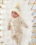 Basics ribbed knit Onesie- The wolf- Sable