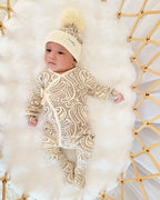 Basics ribbed knit Onesie- The wolf- Sable