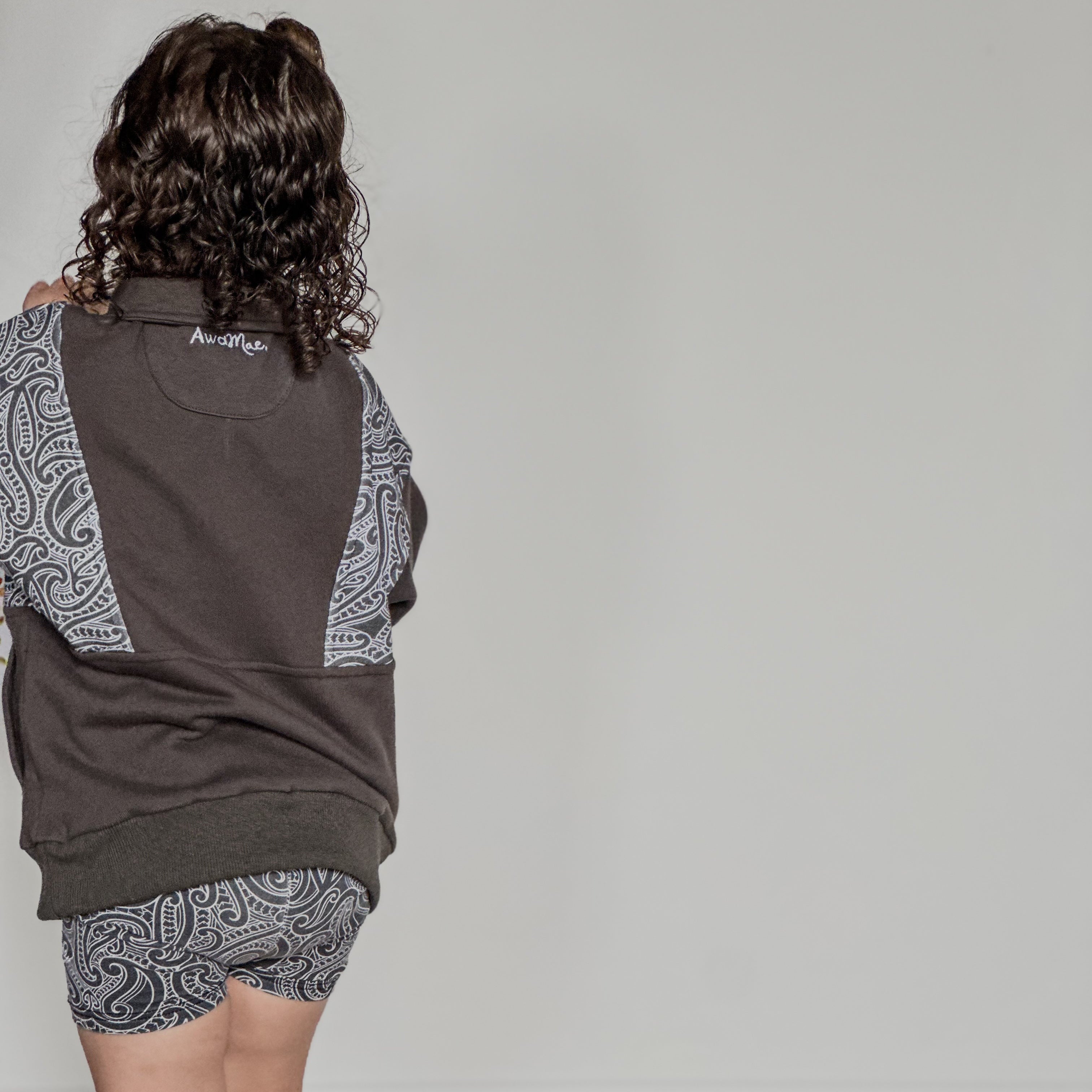 The wolf- Half zip Jumper- childrens - Dark steel