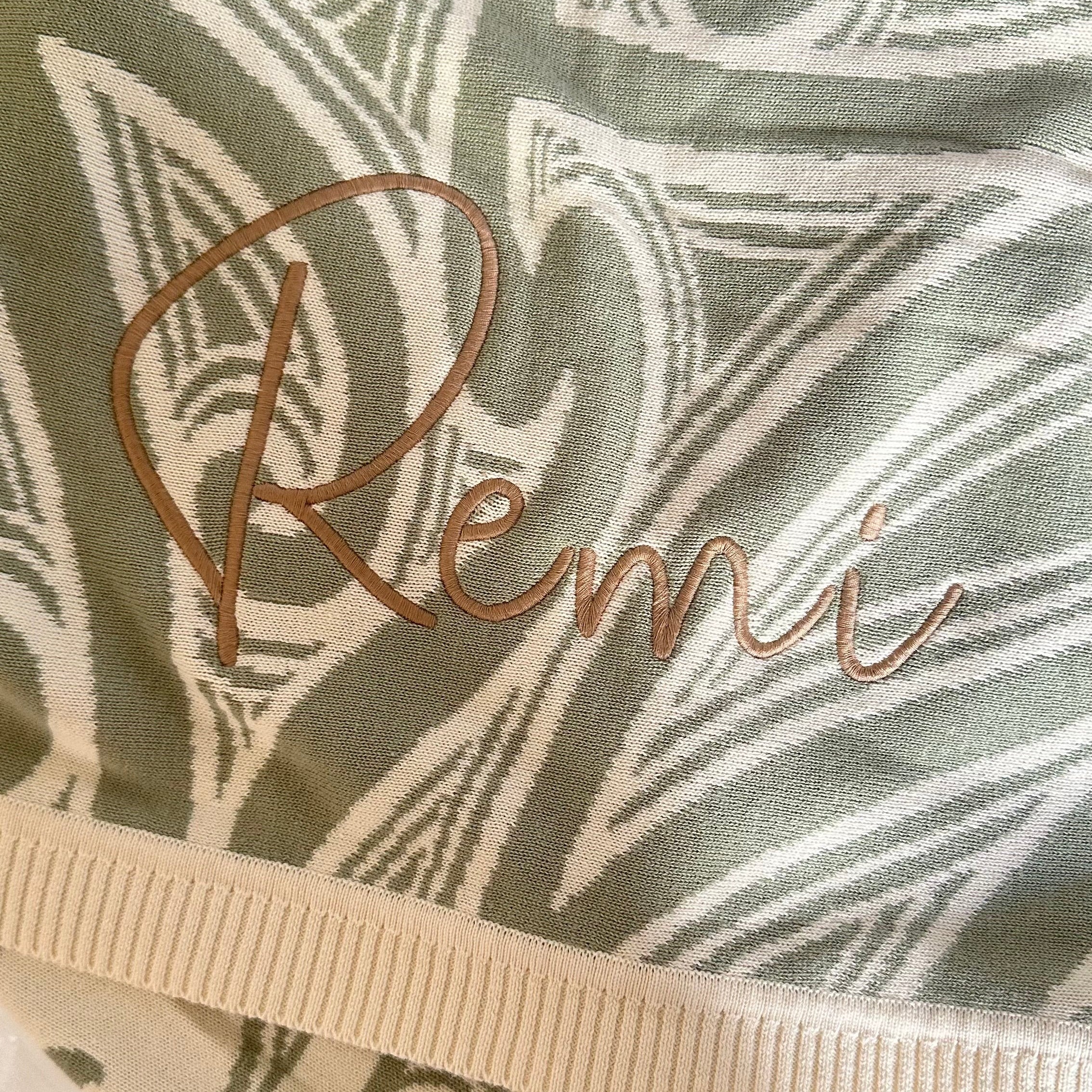 Te aroha o te mātua - The love of a parent- Knitted pēpi blanket- sage green - AwaMae