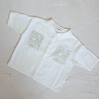 Basics knitted button up shirt - the wolf - oat milk - AwaMae