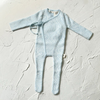 Basics ribbed knit Onesie- The wolf- Sky