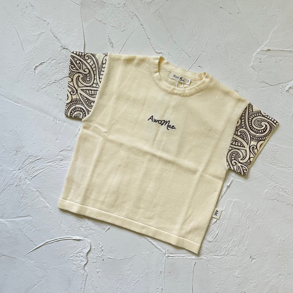 Basics knitted oversized tee - The wolf - Sable