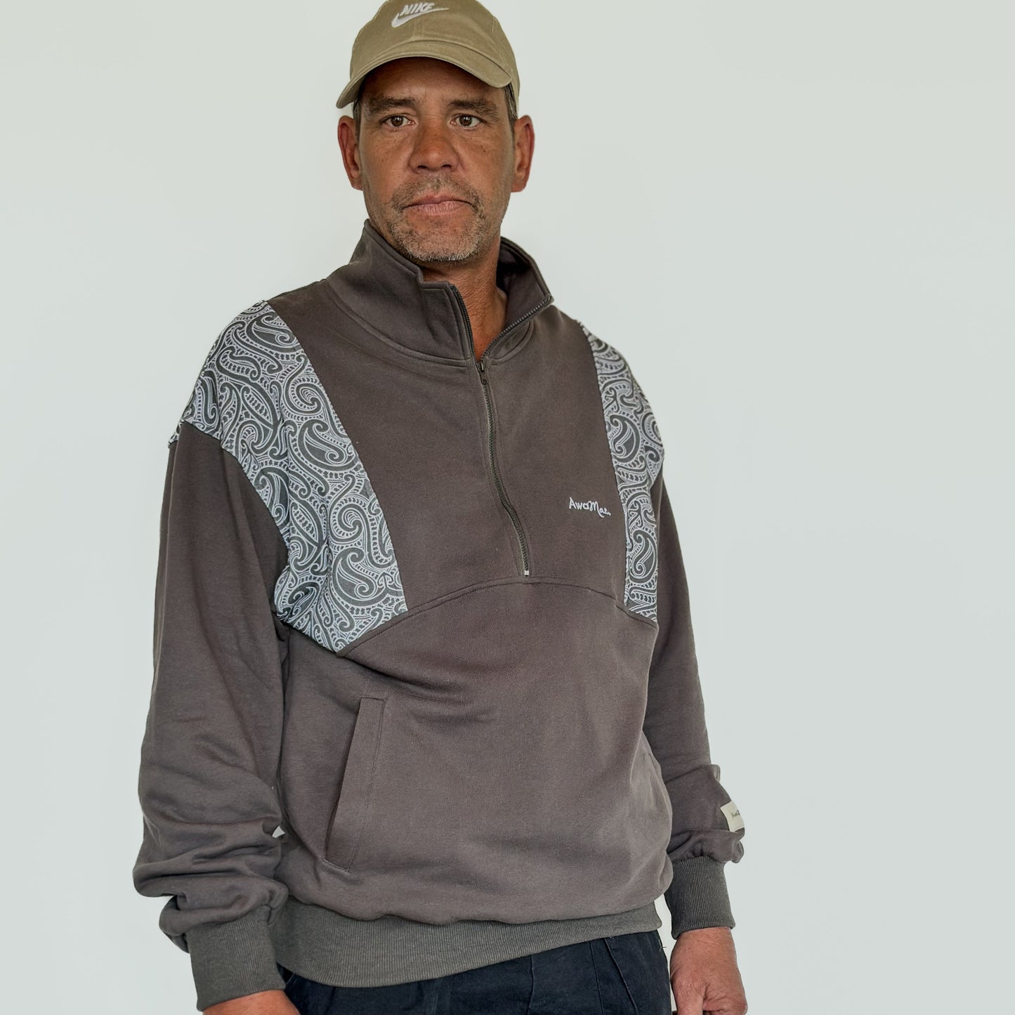 The wolf- Half zip Jumper- Adults - Dark steel