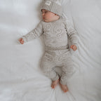 Basics ribbed knit leggings- The wolf- Pebble