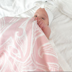 Te aroha o te mātua - The love of a parent- Knitted pēpi blanket- Pink