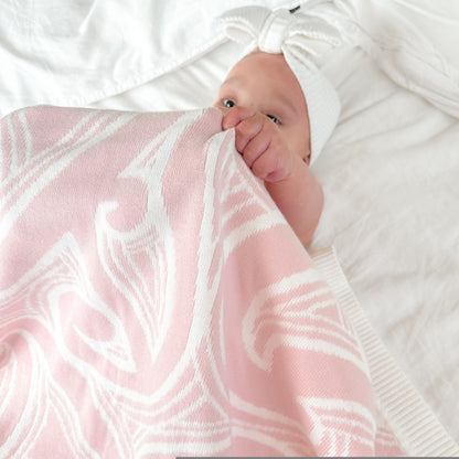 Te aroha o te mātua - The love of a parent- Knitted pēpi blanket- Pink