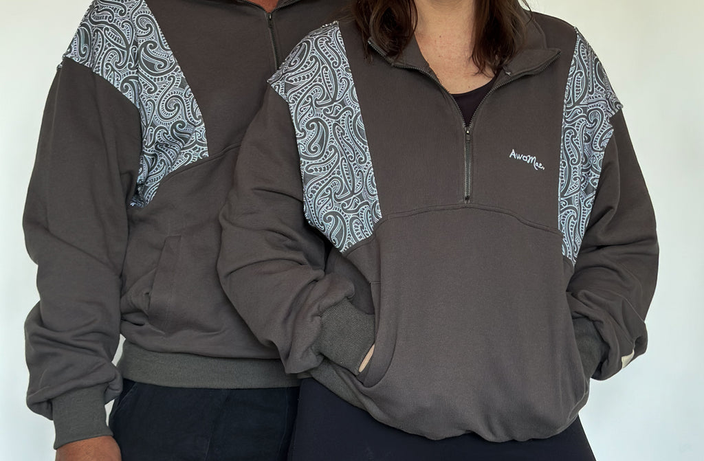 The wolf- Half zip Jumper- Adults - Dark steel