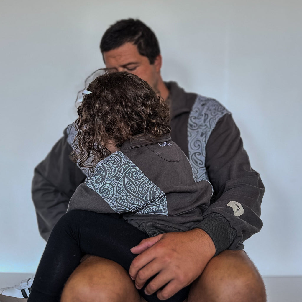 The wolf- Half zip Jumper- Adults - Dark steel