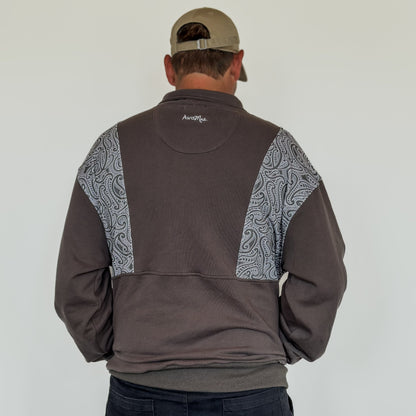 The wolf- Half zip Jumper- Adults - Dark steel