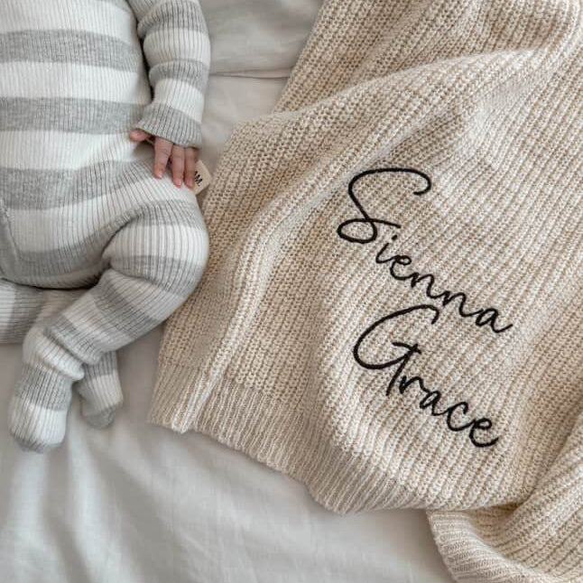 Knit blanket- Fawn