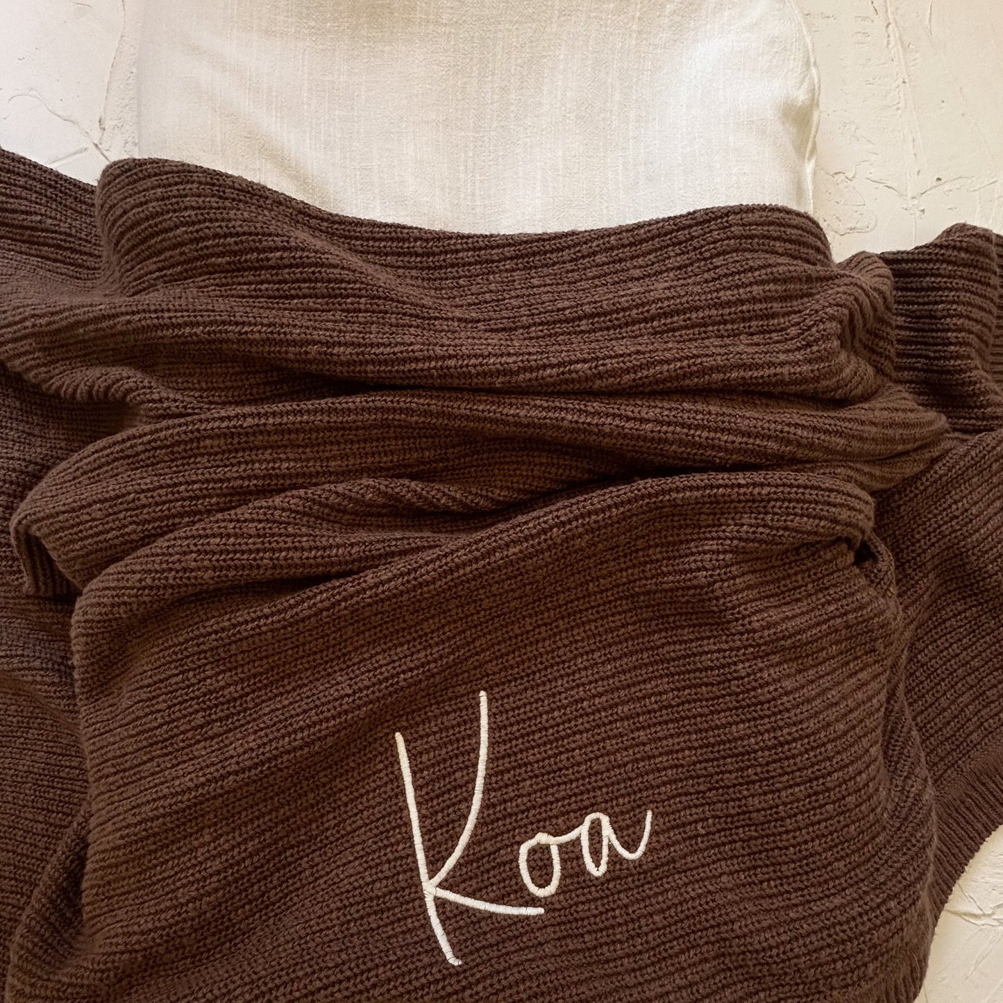 Knit blanket-  Cocoa