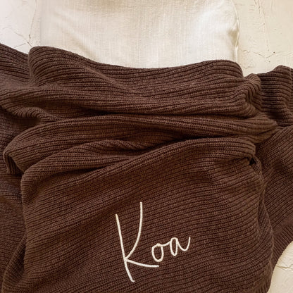 Knit blanket-  Cocoa