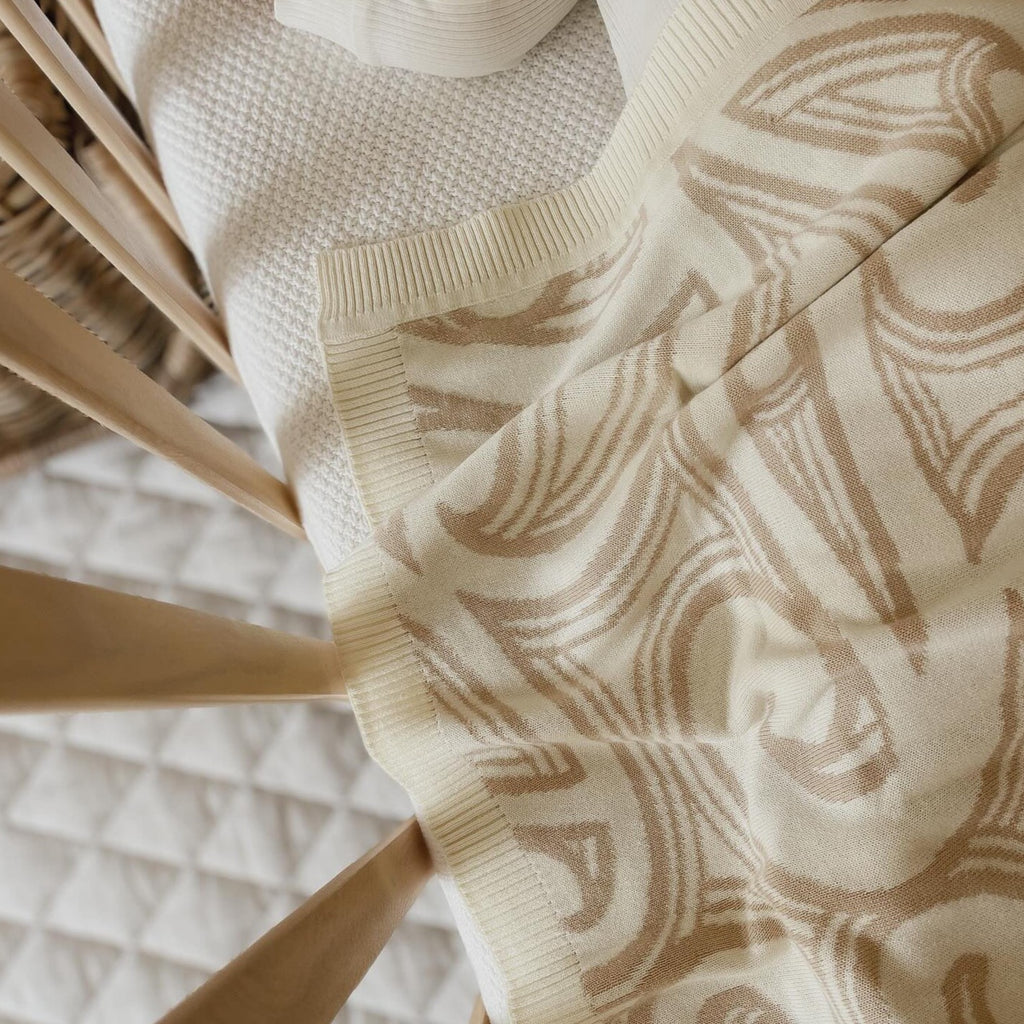 PREORDER -Te aroha o te mātua - The love of a parent- Knitted pēpi blanket- Cream/beige - PREORDER - AwaMae