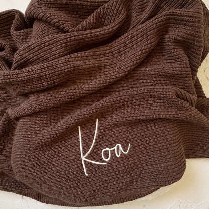 Knit blanket-  Cocoa