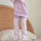 PREORDER - Basics ribbed knit flares- Lila - PREORDER