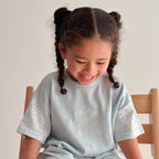 Basics knitted oversized tee - The wolf - Sky