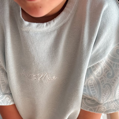 Basics knitted oversized tee - The wolf - Sky