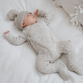 Basics ribbed knit Onesie- The wolf- Pebble