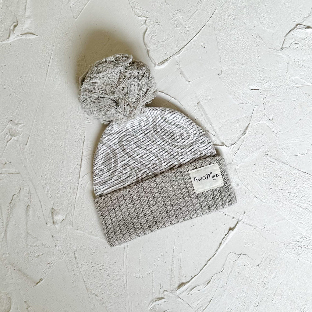 The wolf beanie - Pebble